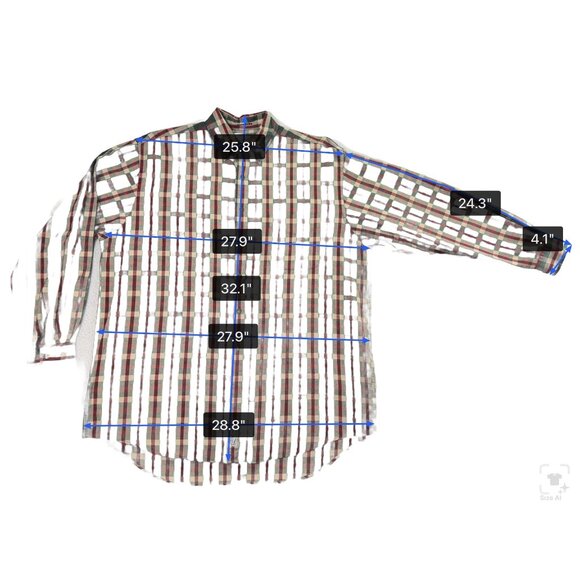 Abercrombie & Fitch Co. Men’s Red/Green Plaid Button-Up Long Sleeve Shirt Size M - Picture 8 of 8